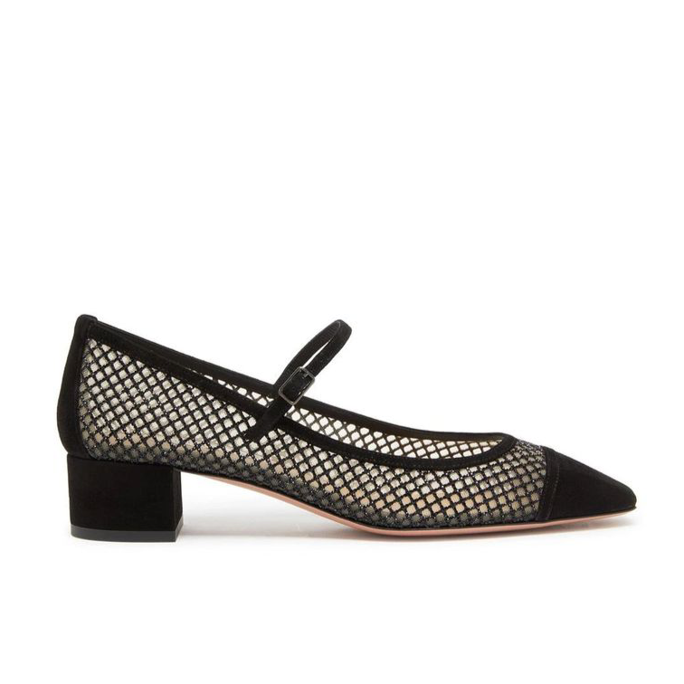 Aquazzura Mayor Crystals Mesh Pumps 35