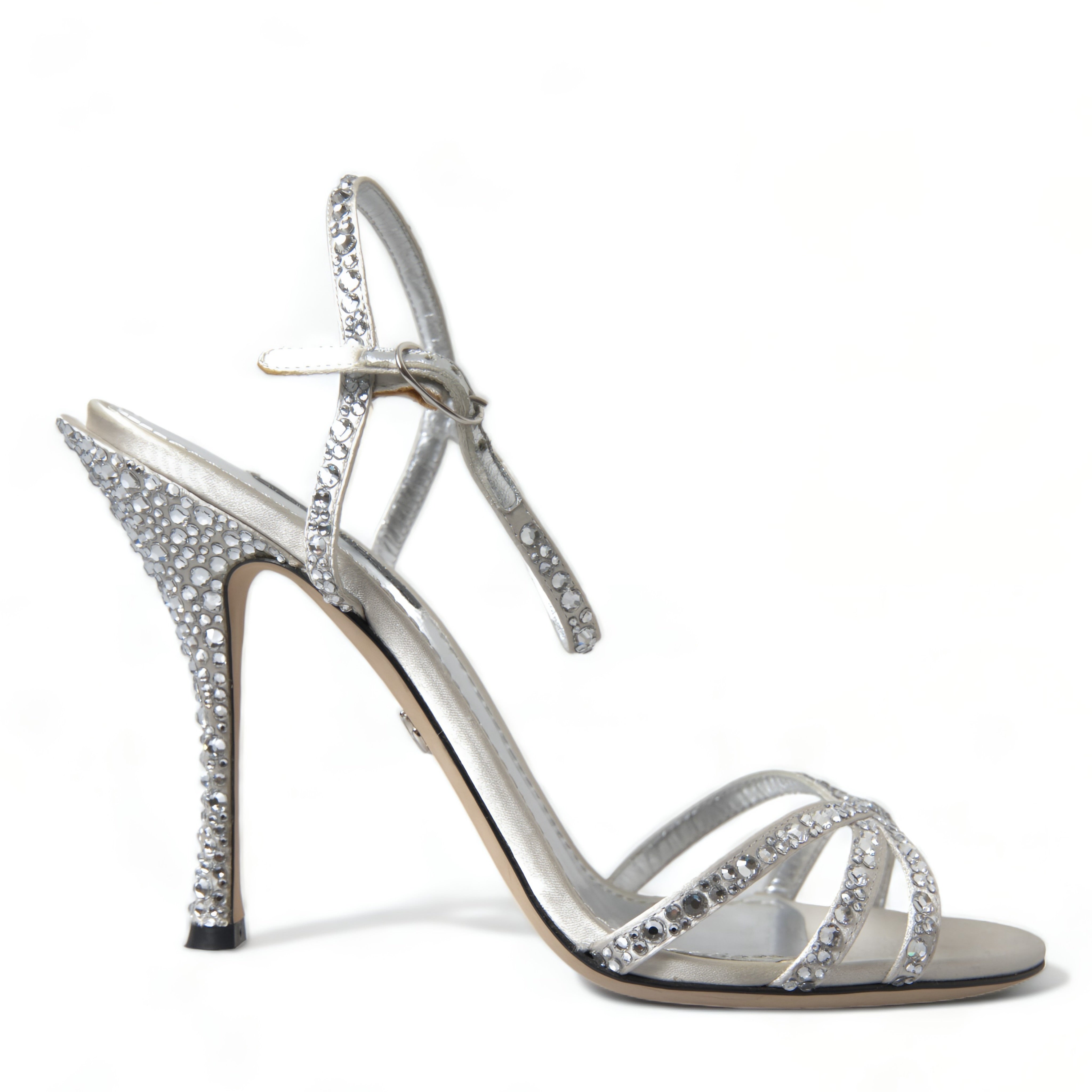 Dolce & Gabbana Metallic Crystal Detailed Heels