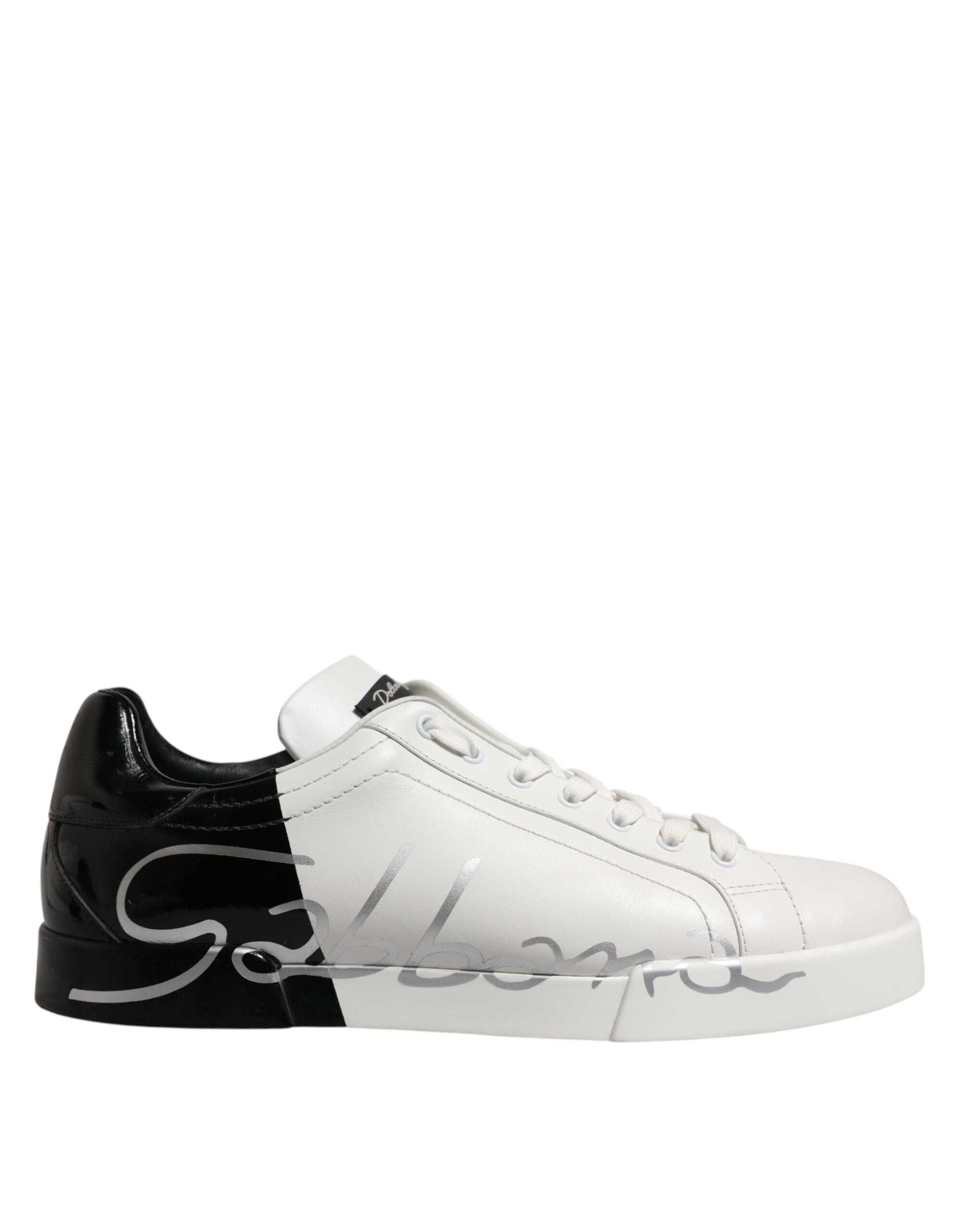 Dolce & Gabbana White Leather DG Logo Casual Low Top