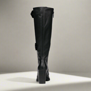 Michaela V Aspen Marta black leather boots - sole and heel detail