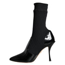 Dolce & Gabbana Black Stretch Socks Booties