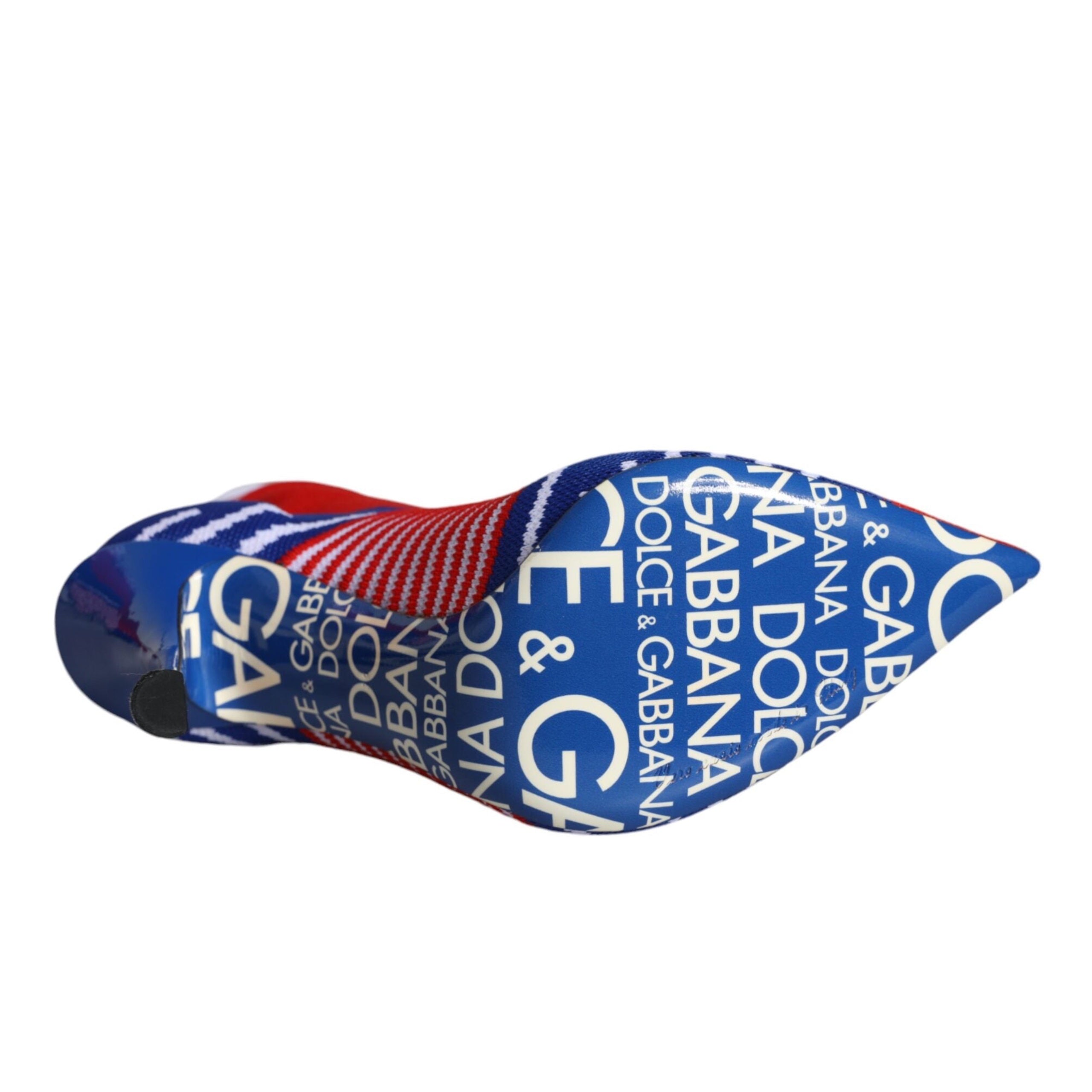 Dolce & Gabbana Red Blue Stretch Sock Style Ankle Boots Logo Shoes