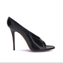 Amina Muaddi Anok Black Patent Sandals