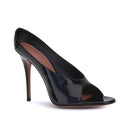 Amina Muaddi Anok Black Patent Sandals