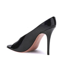 Amina Muaddi Anok Black Patent Sandals