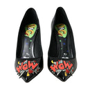 Dolce & Gabbana Black Leather WOW Patch Heels