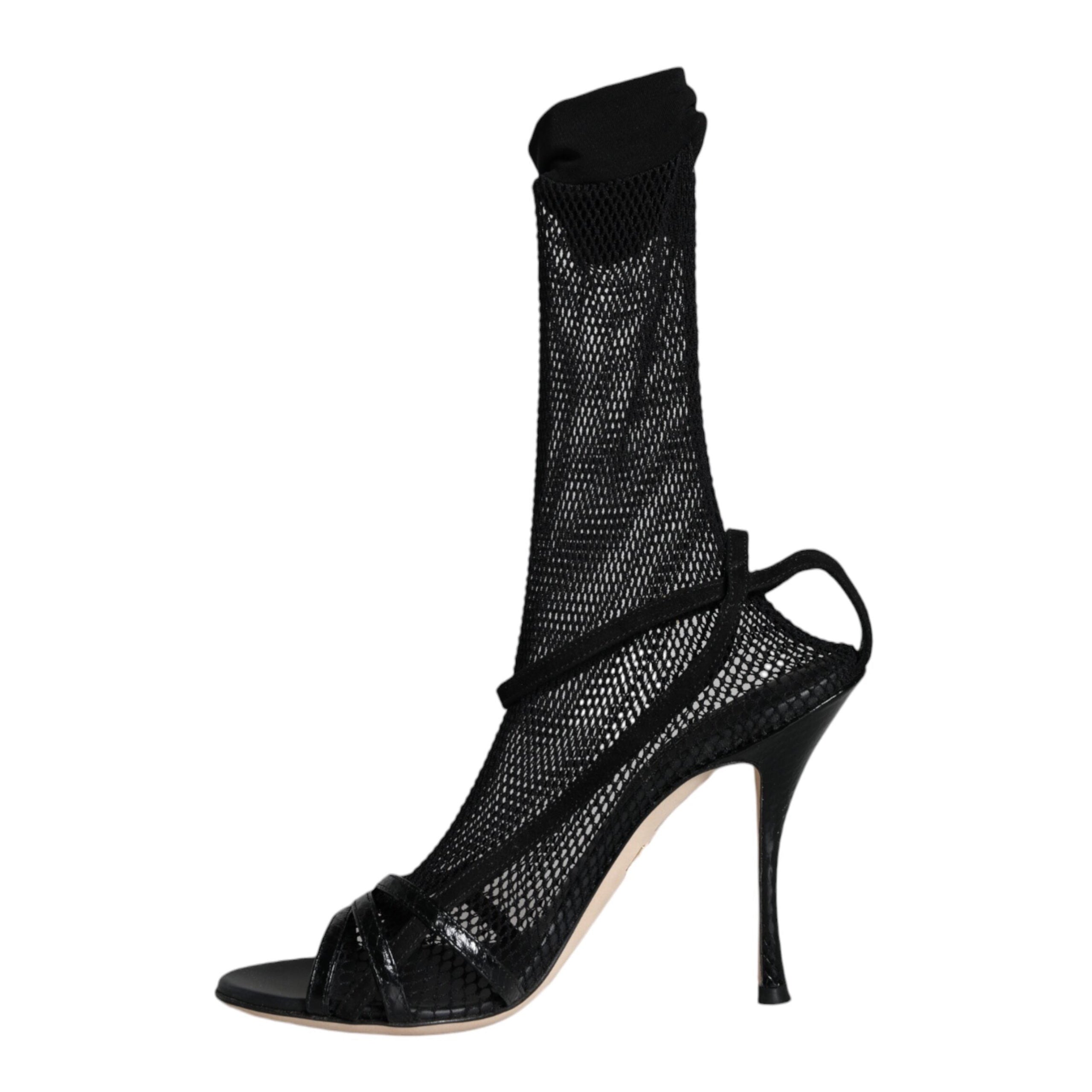 Dolce & Gabbana Black Mesh Sandals