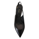 Dolce & Gabbana Elegant Black Leather Slingback Pumps