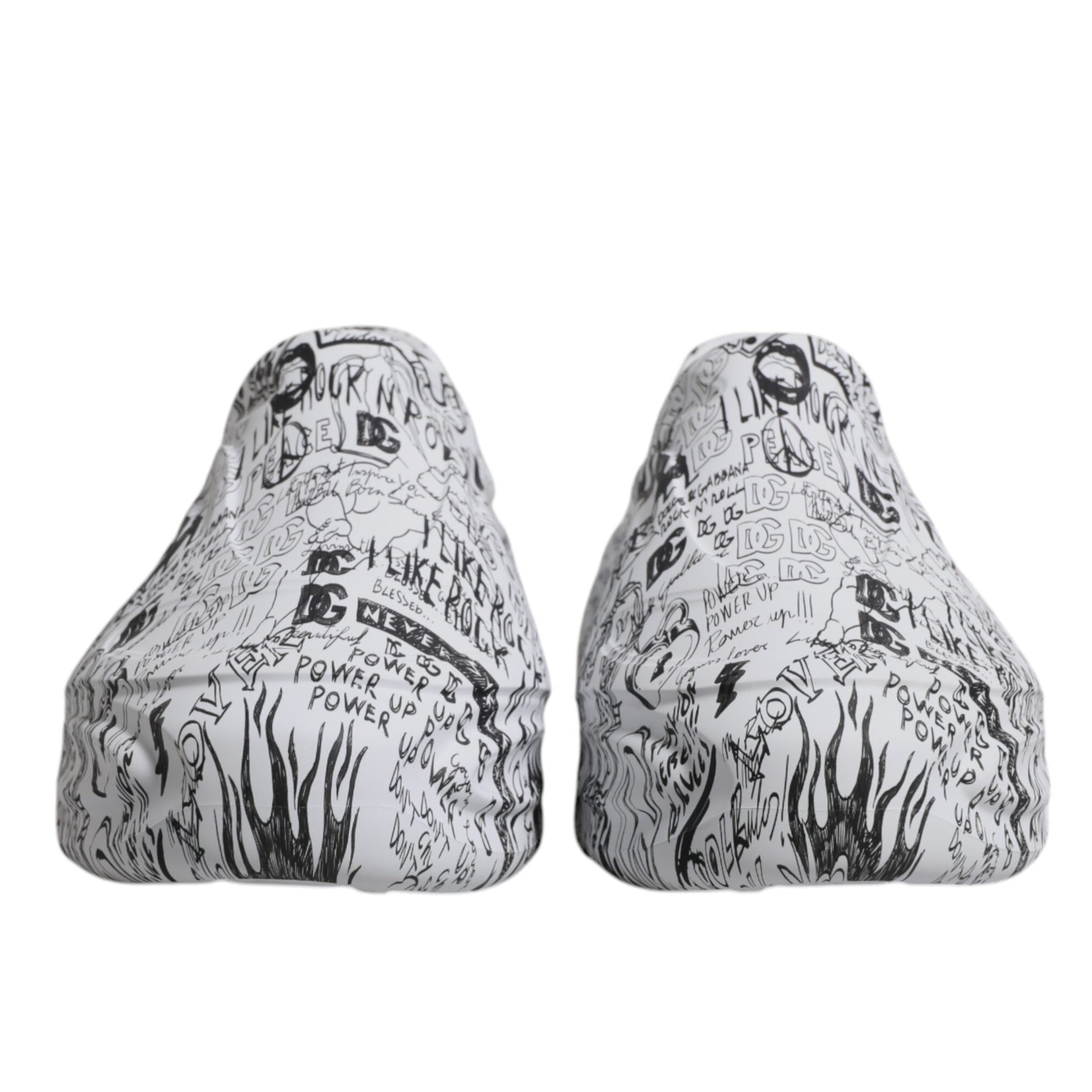 Dolce & Gabbana White Black Graffiti Daymaster Men’s Shoes