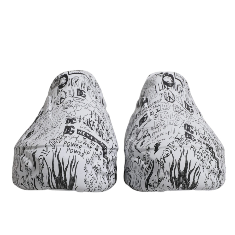 Dolce & Gabbana Daymaster Sneakers — White & Black Graffiti