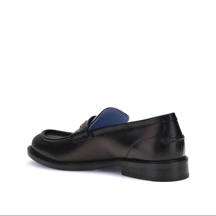 Versace Black Leather Loafers