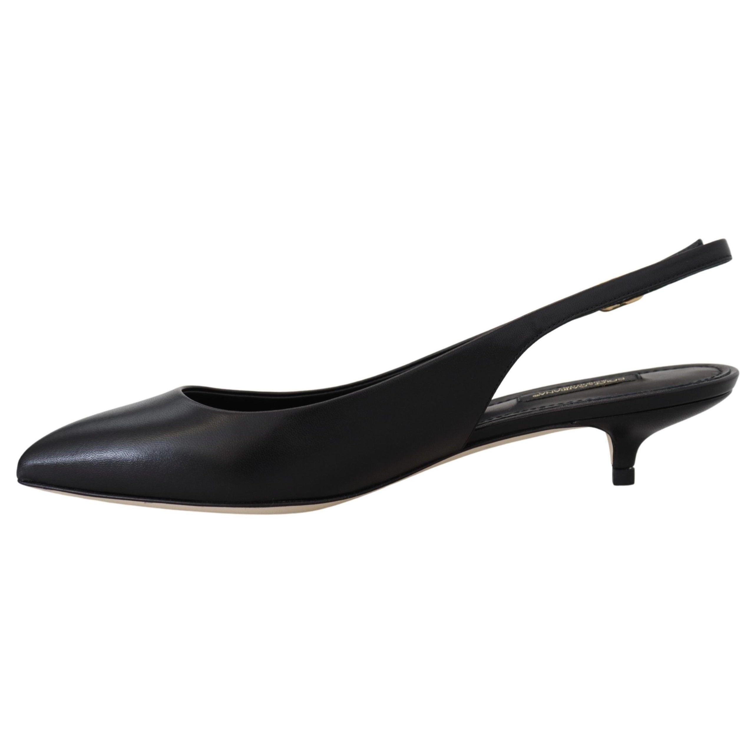 Dolce & Gabbana Elegant Black Leather Slingback Pumps