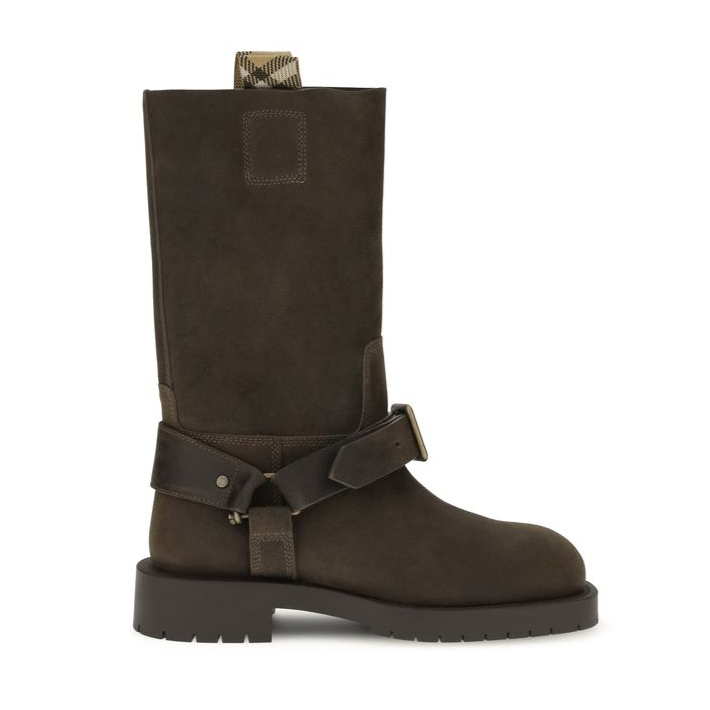 Burberry Suede Saddle Ankle Boots