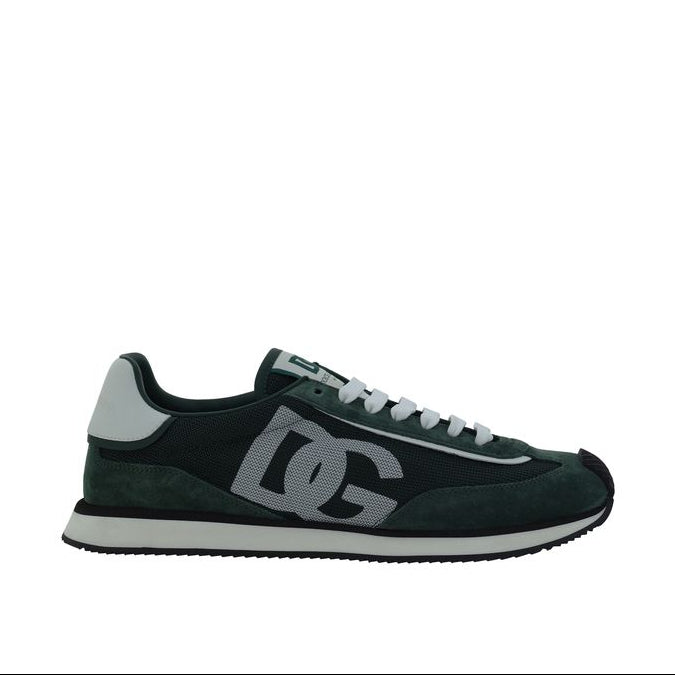 Dolce & Gabbana Forest Green Suede Tennis Sneakers
