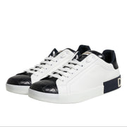 Dolce & Gabbana Portofino Sneakers — White & Black Crocodile