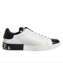 Dolce & Gabbana White & Black Crocodile Portofino Men's Sneaker