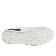 Dolce & Gabbana Portofino Sneakers — White & Black Crocodile