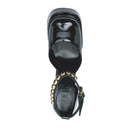 Versace Black Patent Leather Platform Sandals