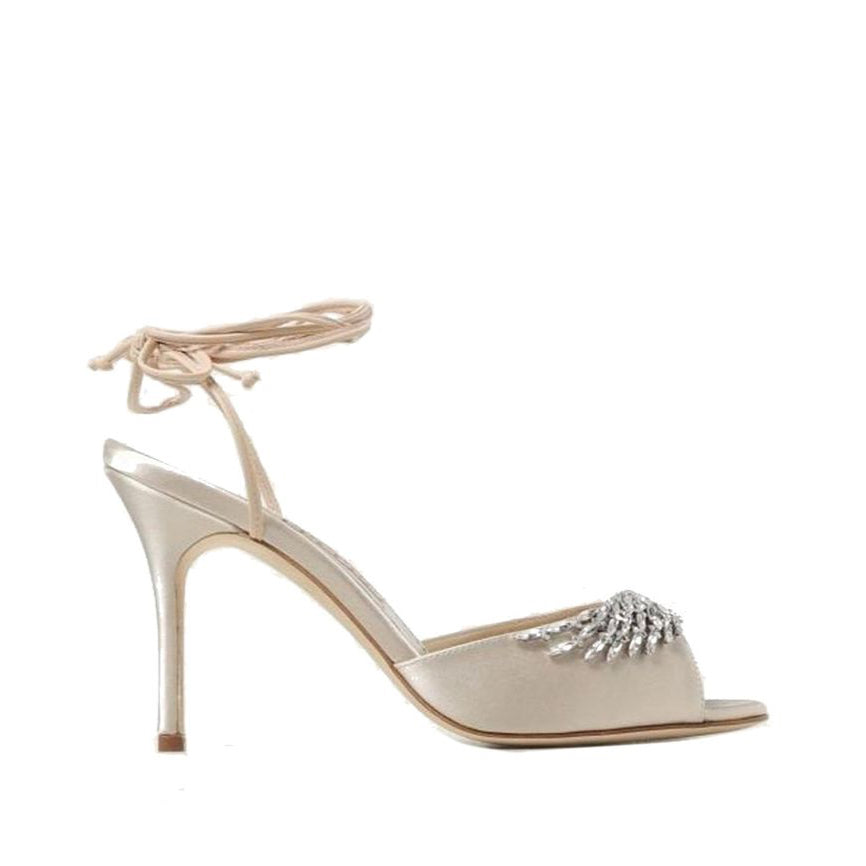 Manolo Blahnik Plumena 090 Satin Sandals