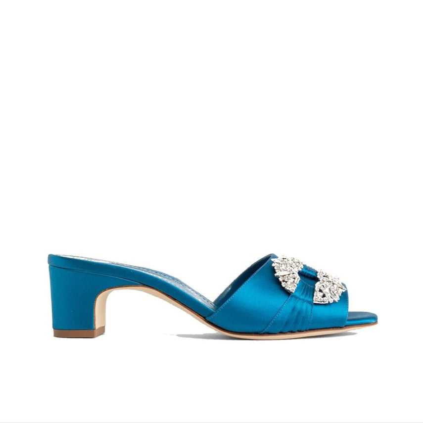 Manolo Blahnik Prinap 050 Satin Mules