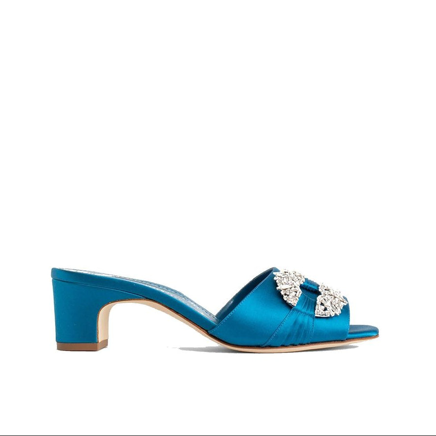 Manolo Blahnik Prinap 050 Satin Mules