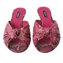 Dolce & Gabbana Pink Exotic Python Kitten Heels