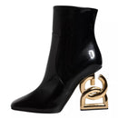 Dolce & Gabbana Black Jackie Leather Mid Calf Boots