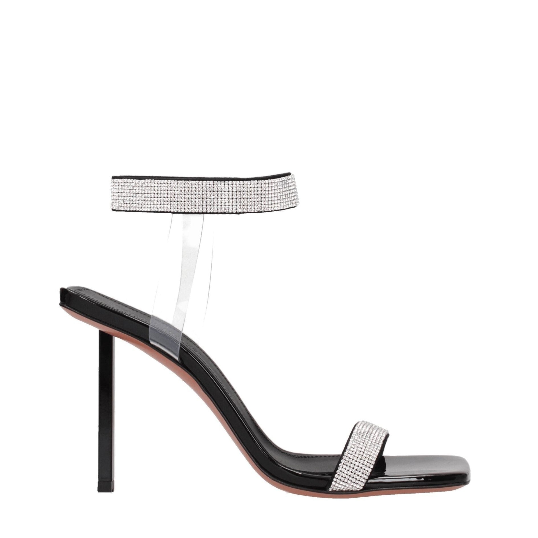 Amina Muaddi Black Crystals Sandal