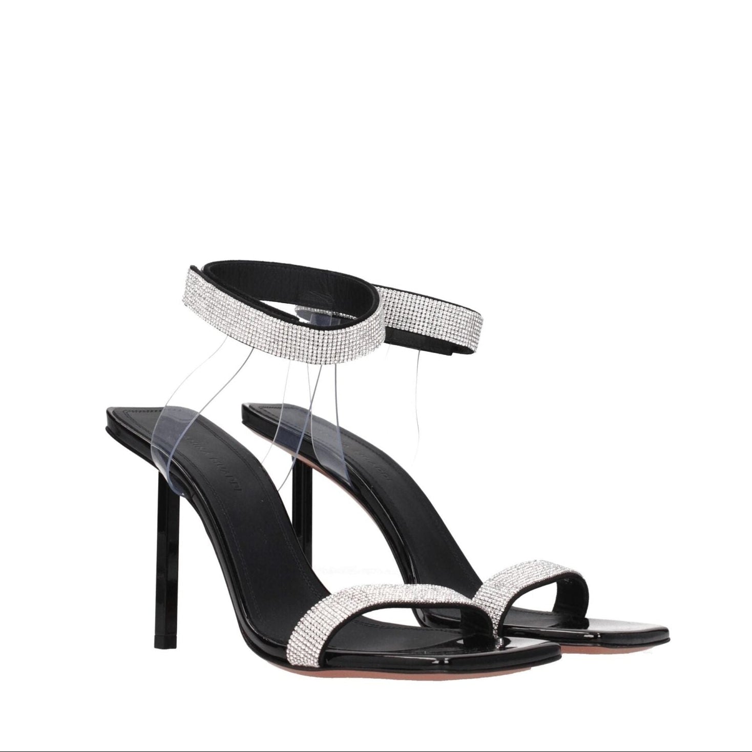 Amina Muaddi Black Crystals Sandal