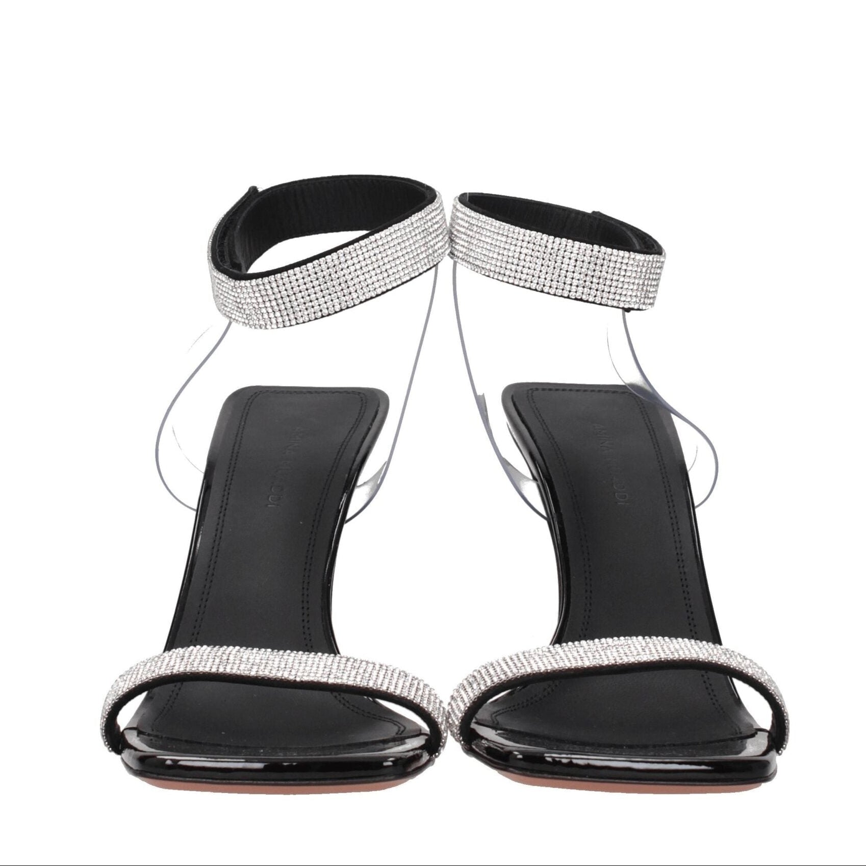 Amina Muaddi Black Crystals Sandal