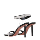 Amina Muaddi Black Crystals Sandal