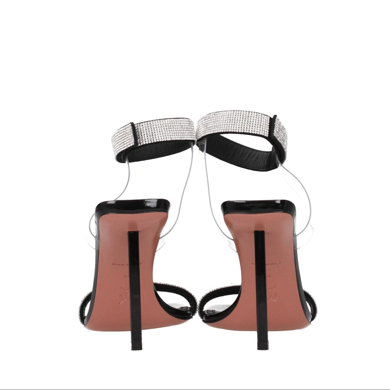 Amina Muaddi Black Crystals Sandal