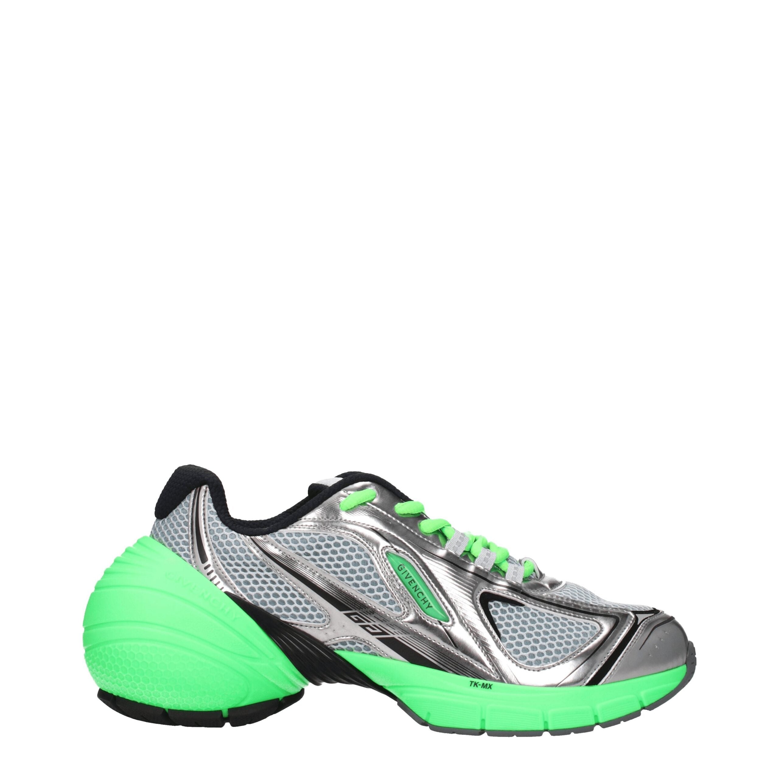 Givenchy Gray & Green Fabric Sneakers