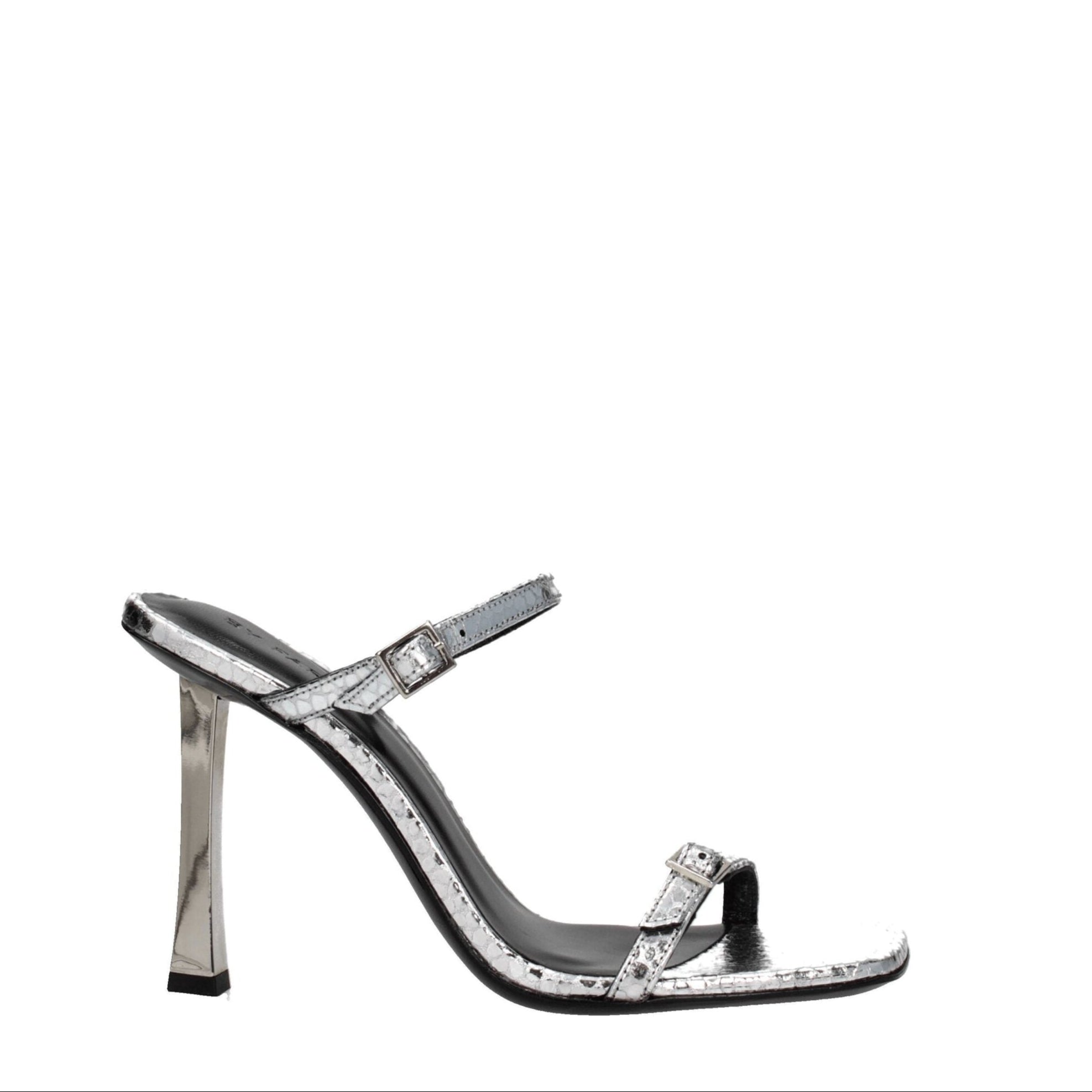 BY FAR Gray Leather Sandal