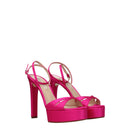 Casadei Pink Satin Pin Up Sandal