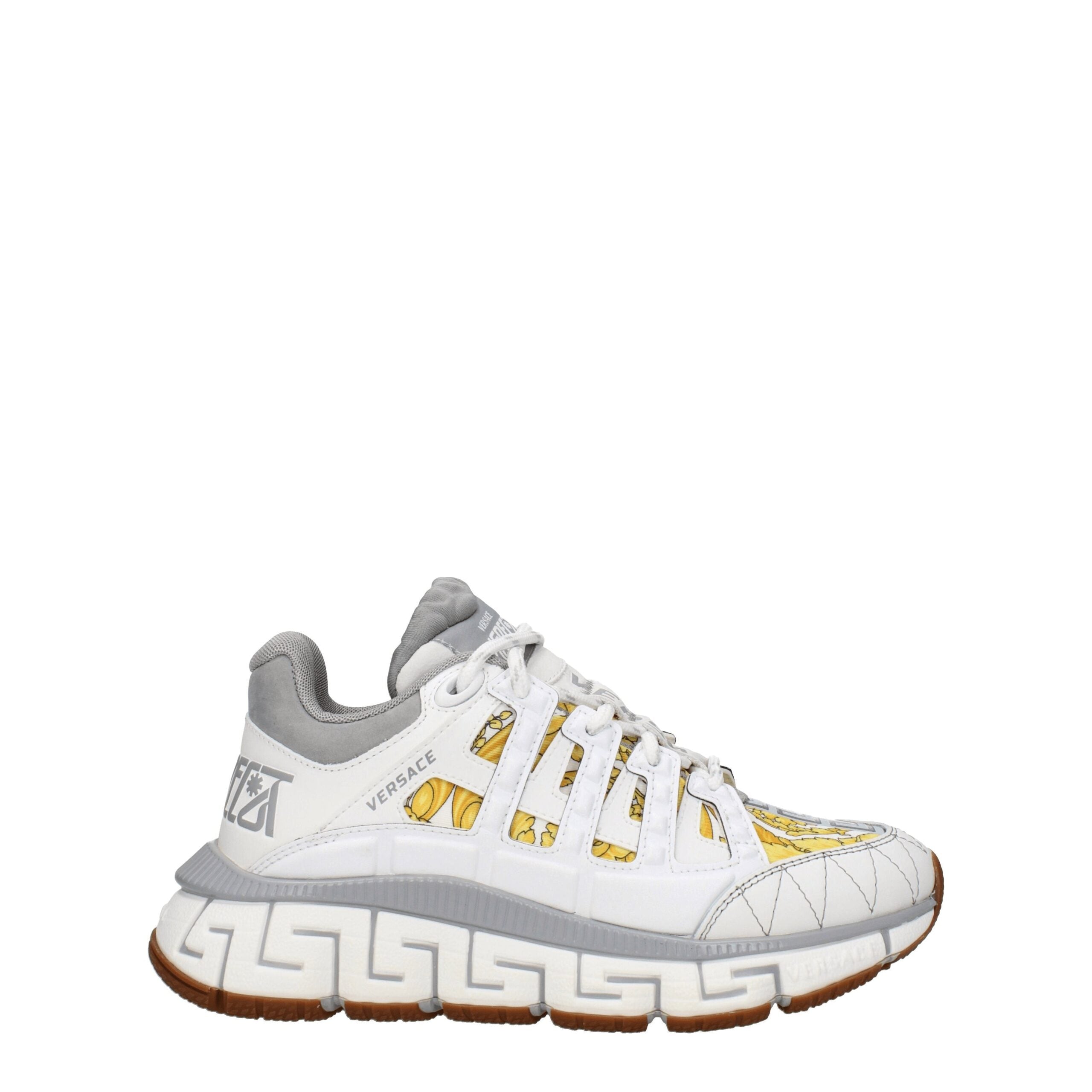 Versace White & Gold Greca Sneakers
