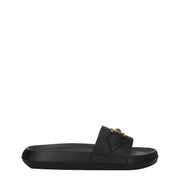 Versace Black Leather Slides