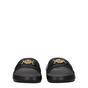 Versace Black Leather Slides
