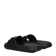 Versace Black Leather Slides