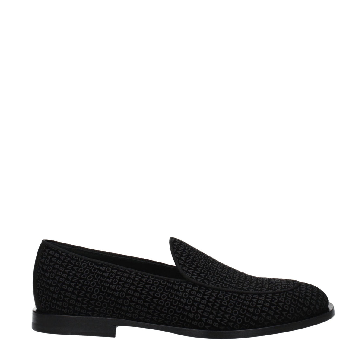 Dolce & Gabbana Black Velvet Slip-On Loafers