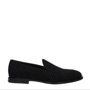 Dolce & Gabbana Black Velvet Slip-On Loafers