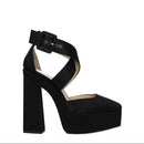 Jimmy Choo Black Satin Platform Heel