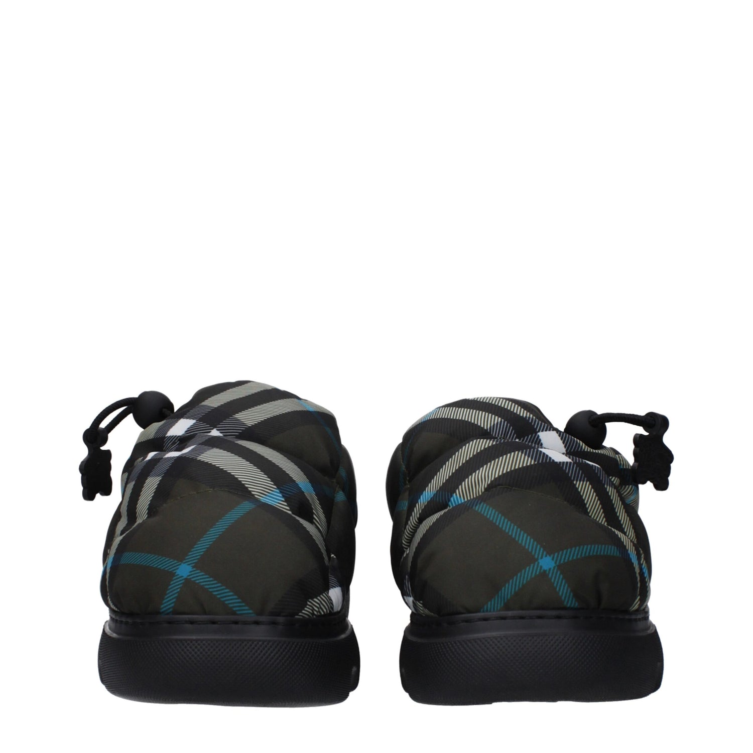 Burberry Green Fabric Slip-On Loafers
