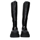 Ganni Black Leather Crocodile Boot