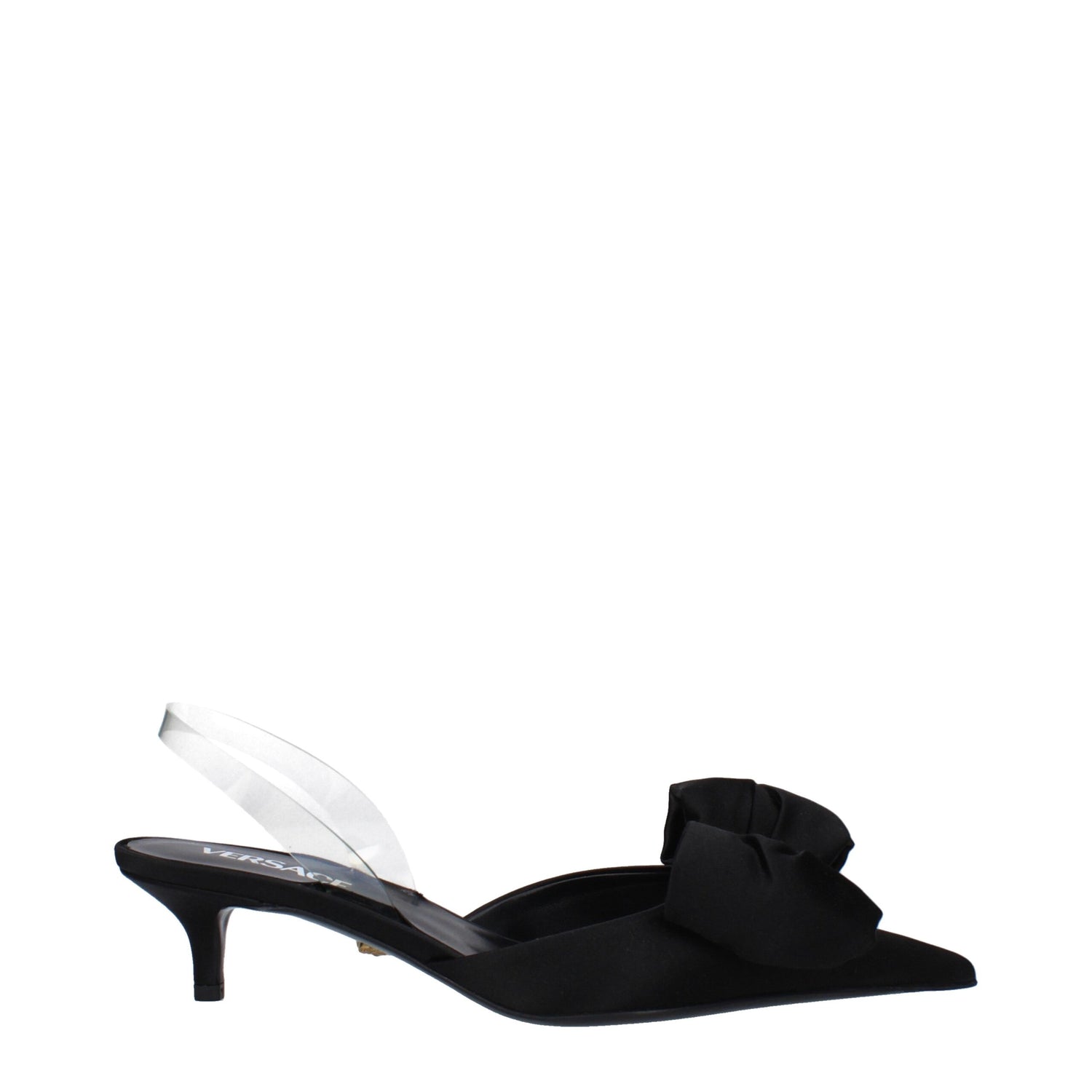 Versace Black Bow Satin Sandal