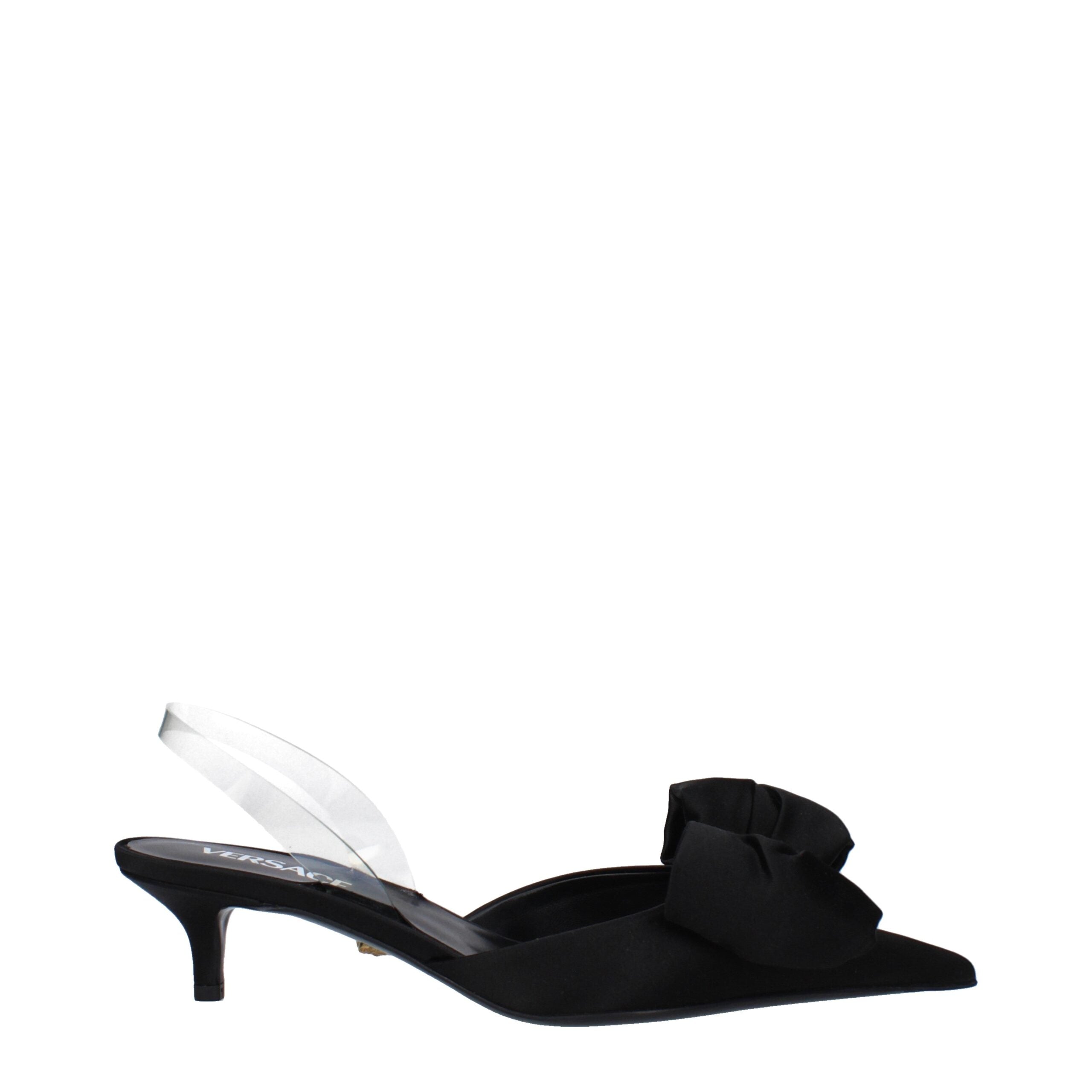 Versace Black Bow Satin Sandal