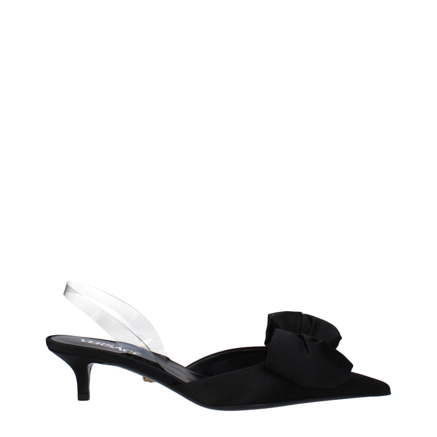 Versace Black Bow Satin Sandal