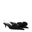 Versace Black Bow Satin Sandal