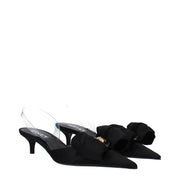 Versace Black Bow Satin Sandal