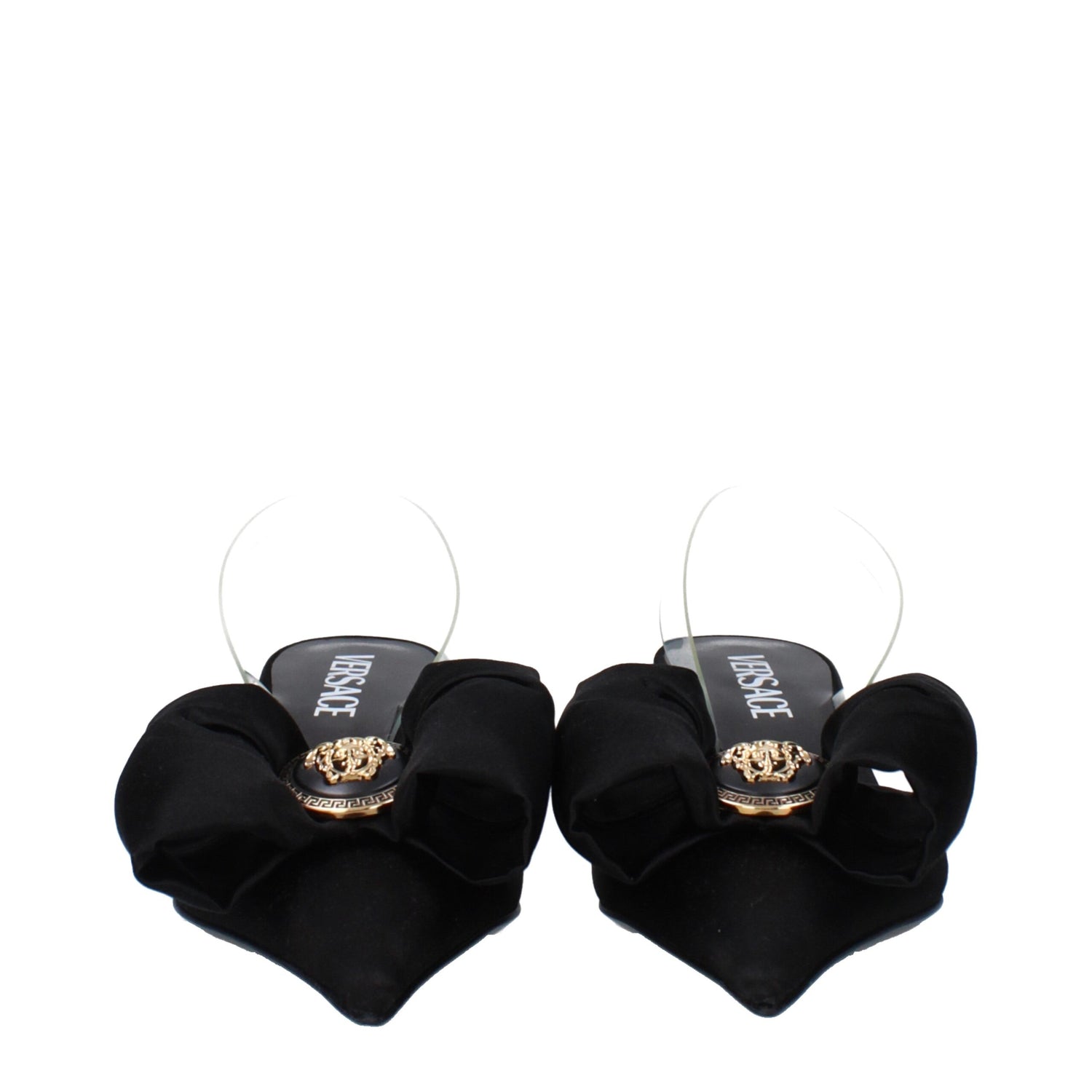 Versace Black Bow Satin Sandal